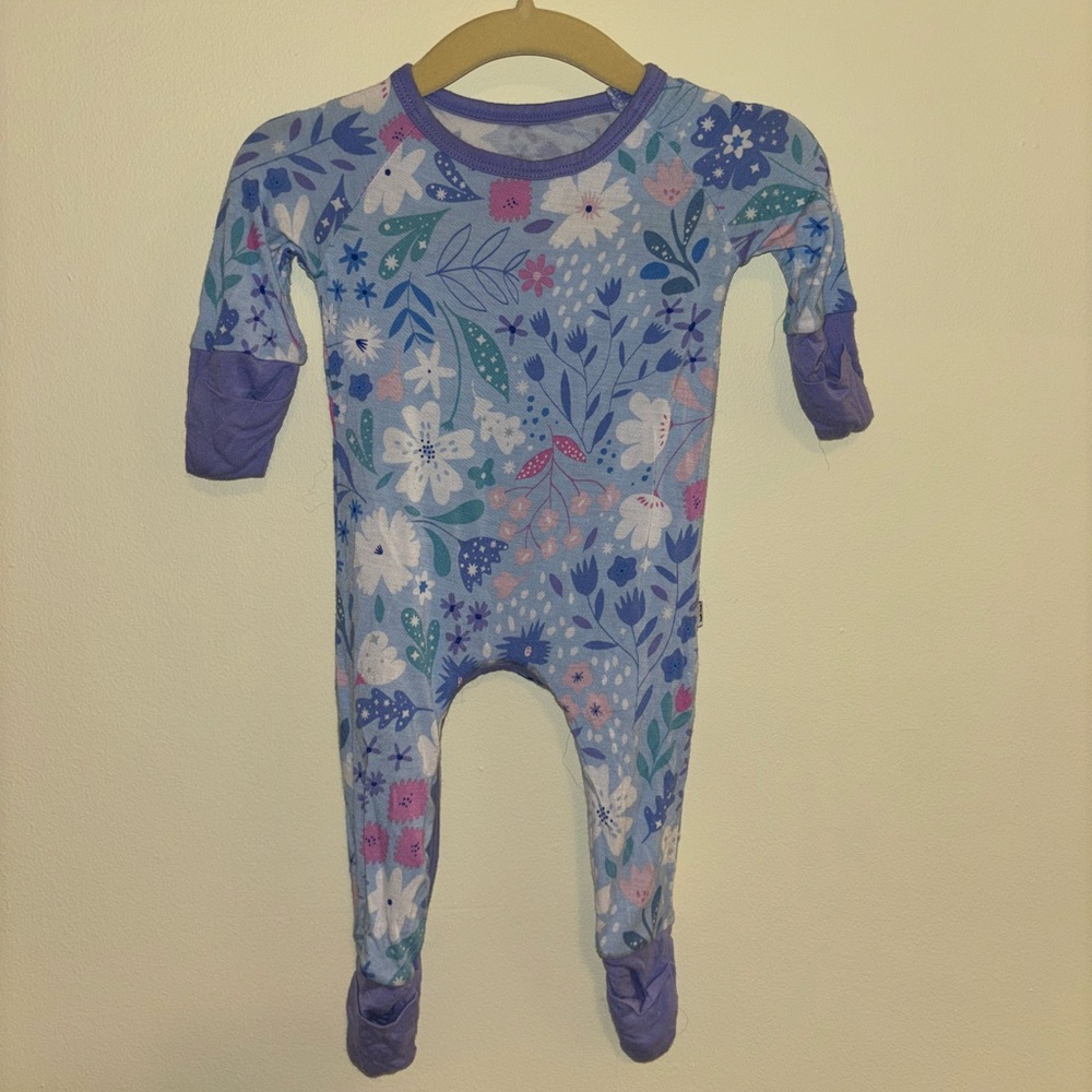 Little Sleepies Baby Girls’ Crescent Zip Romper Onesie